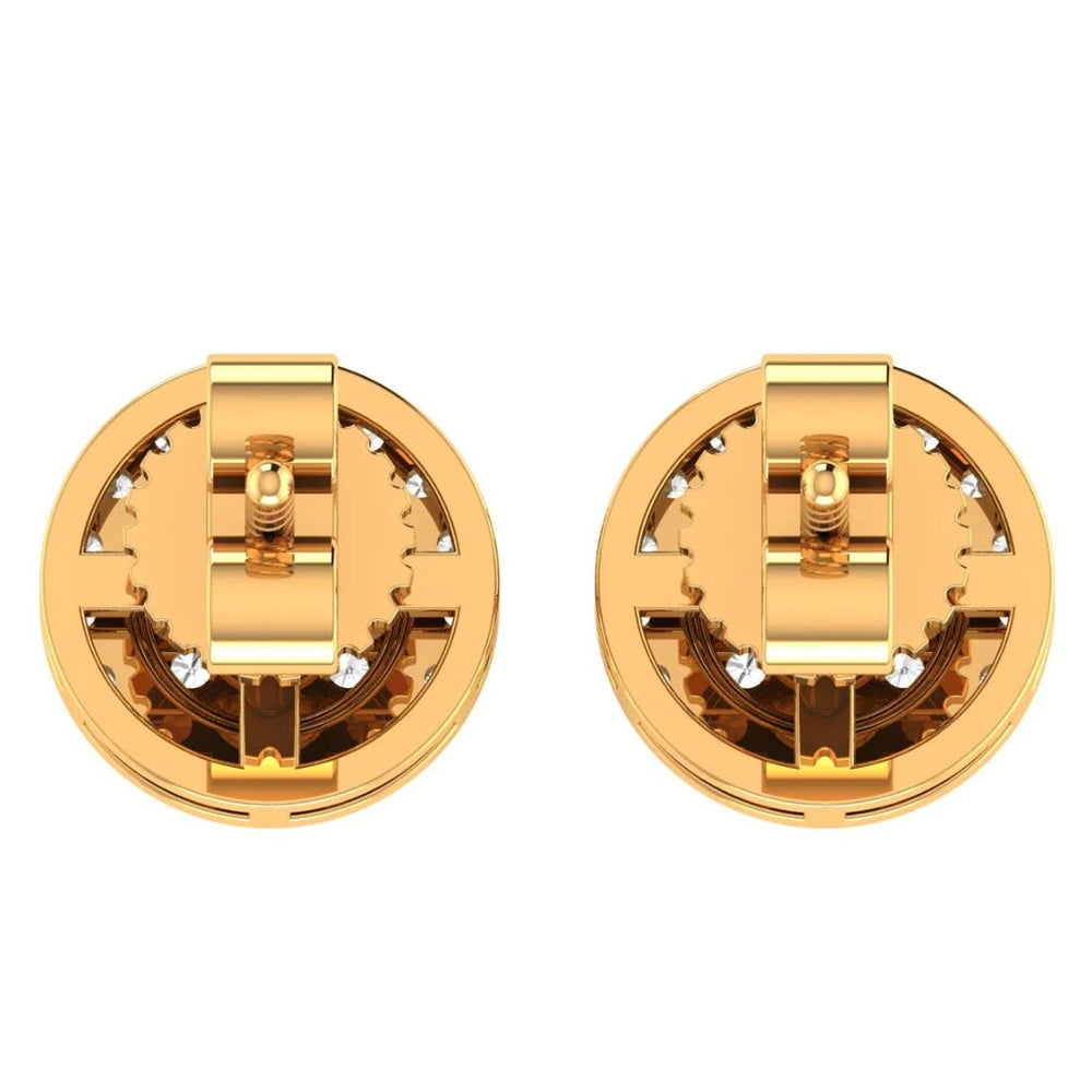 10K Real Solid Yellow Gold Genuine Authentic 0.27 Cwt. VVS/1 Moissanite Diamond Unisex Round Screw Back Stud Earrings Small 7.51 mm