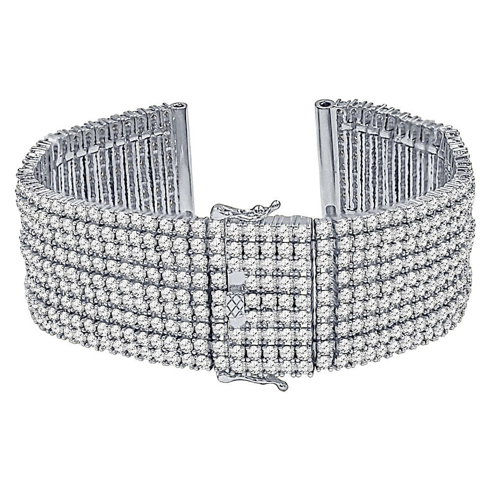 High Quality Micro Pave Simulated Diamond 14K Gold Finish Watch Band Custom Replacement Bracelet 24mm