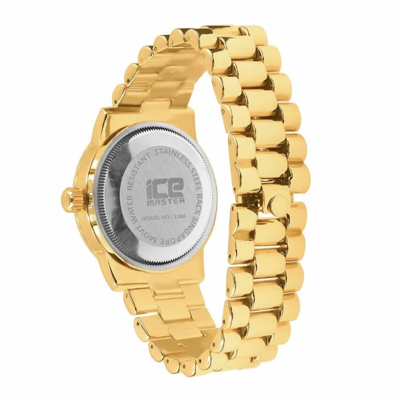Ruby Red Face Dial 14K Yellow Gold Day/Date Function Steel Back Presidential Metal Band Mens Watch 40mm