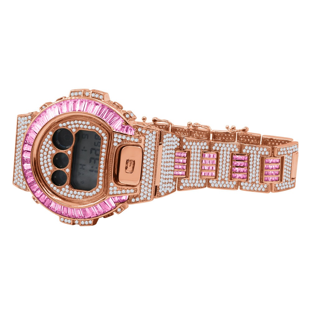 Baguette Soft Baby Pink Rose Gold Casio G Shock Authentic DW-6900 Custom Watch
