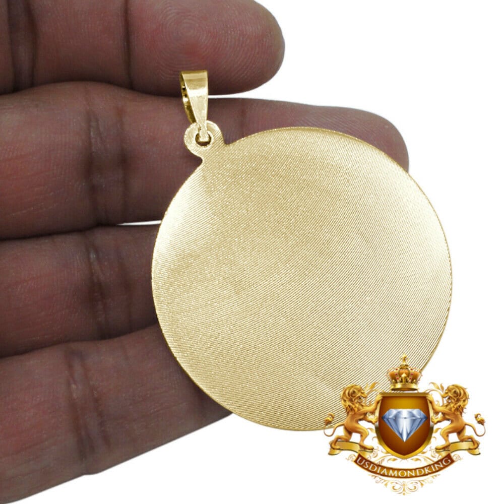 Big Bold 2" Men's Mother Mary Medallion 10k 100% Real Yellow Gold Charm Pendant