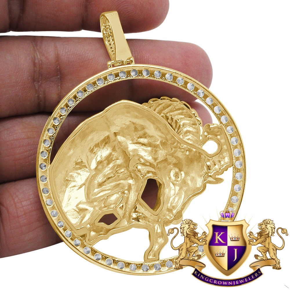 3D XL 2.75'' Genuine Sterling Silver Aries Ram Lucky Zodiac Sign Astrology Horoscope Pendent Charm