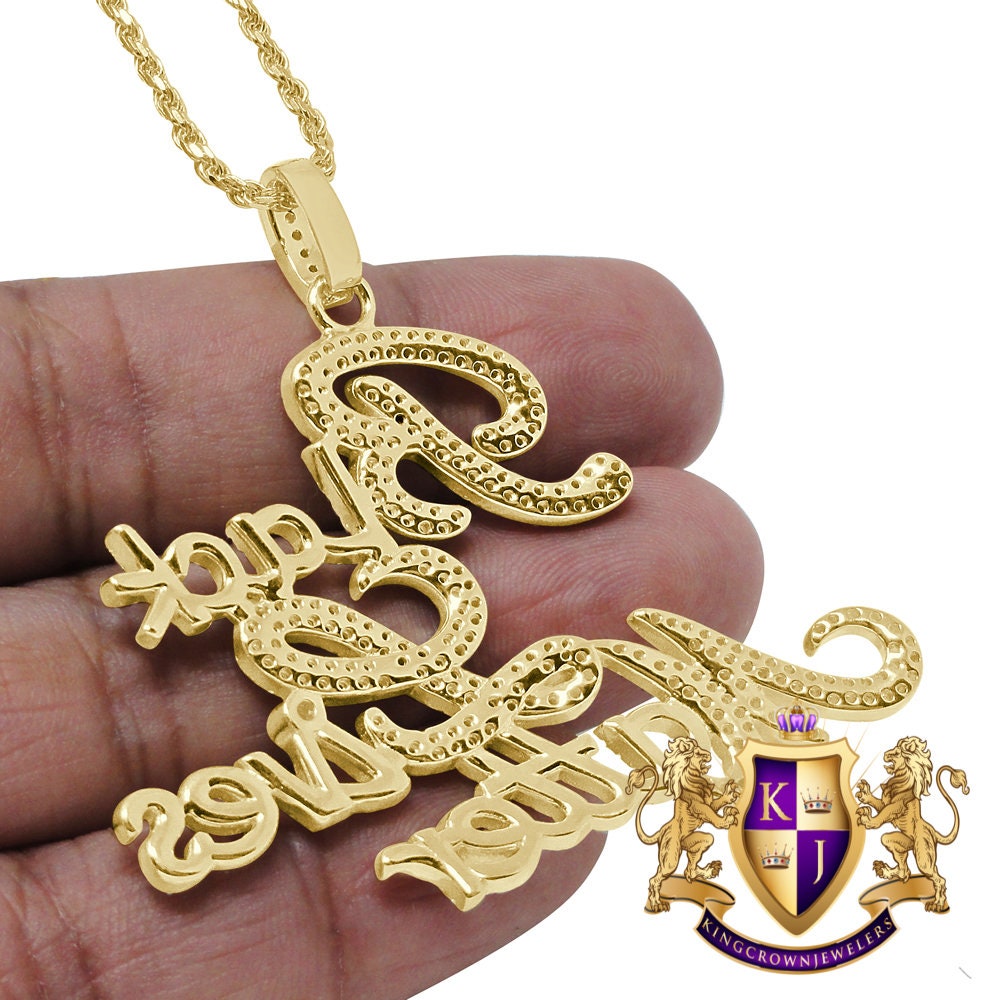 Mens Genuine Real Sterling Silver "Black Lives Matter" Charm Simulated Diamond Pendent + Rope Chain