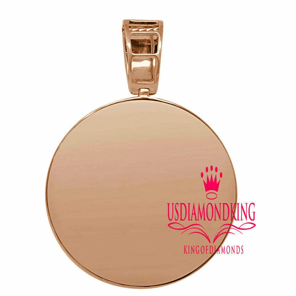 Real Genuine Authentic Diamond Saint George Religious Pendent 10K Rose Gold Finish Charm Unisex