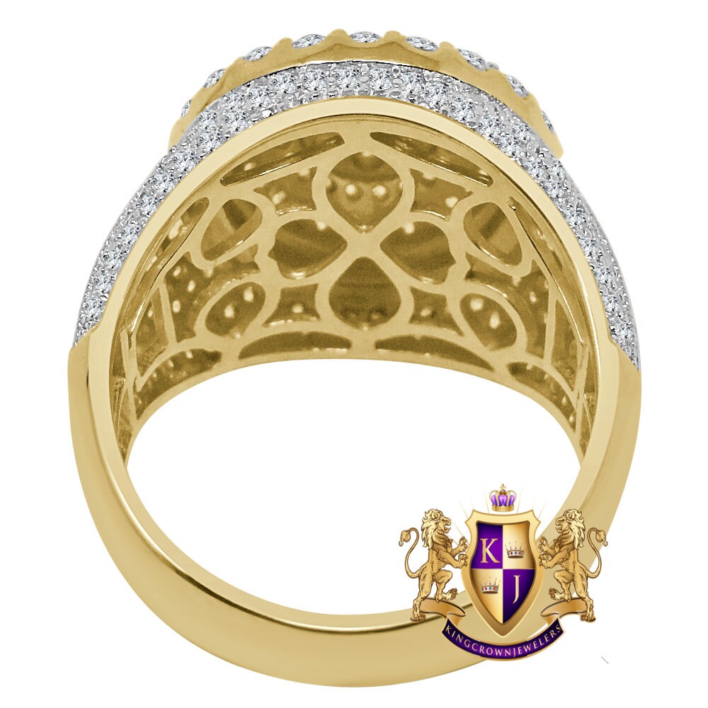 Real Yellow Gold Sterling Silver Wedding Engagement Simulated Diamond Men's Ring Band