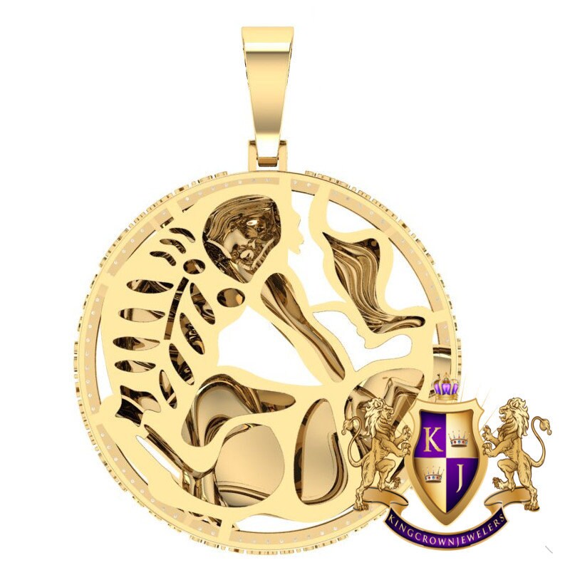 Real Genuine Authentic Diamond Sagittarius Archer Zodiac Lucky Sign Astrology Horoscope 3D Pendent Charm 10K Gold Finish