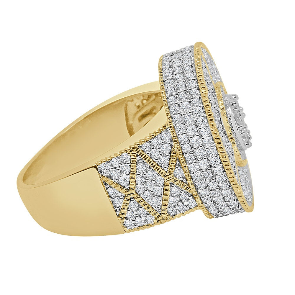 Big Bold 22 mm Solitaire 14K Gold Over Round Cut Simulated Diamond Custom Men's Pinky Ring Band