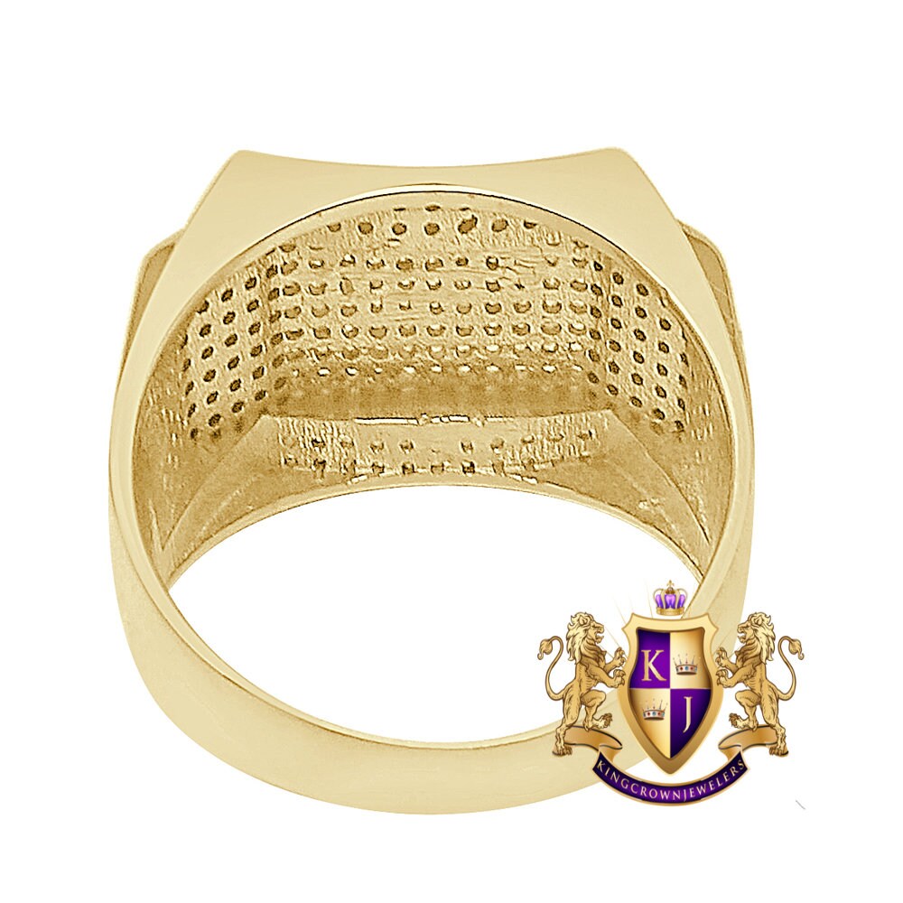 Men's Real Genuine Diamond 0.50 Cwt. 10K Yellow Gold Over Wedding Engagement Pinky Ring Band