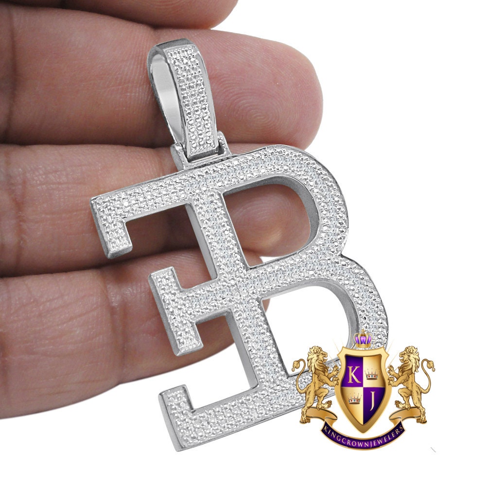 Custom Piece Real White Gold Sterling Silver Simulated Diamond Luxury Car Designer Pendent Charm 2''