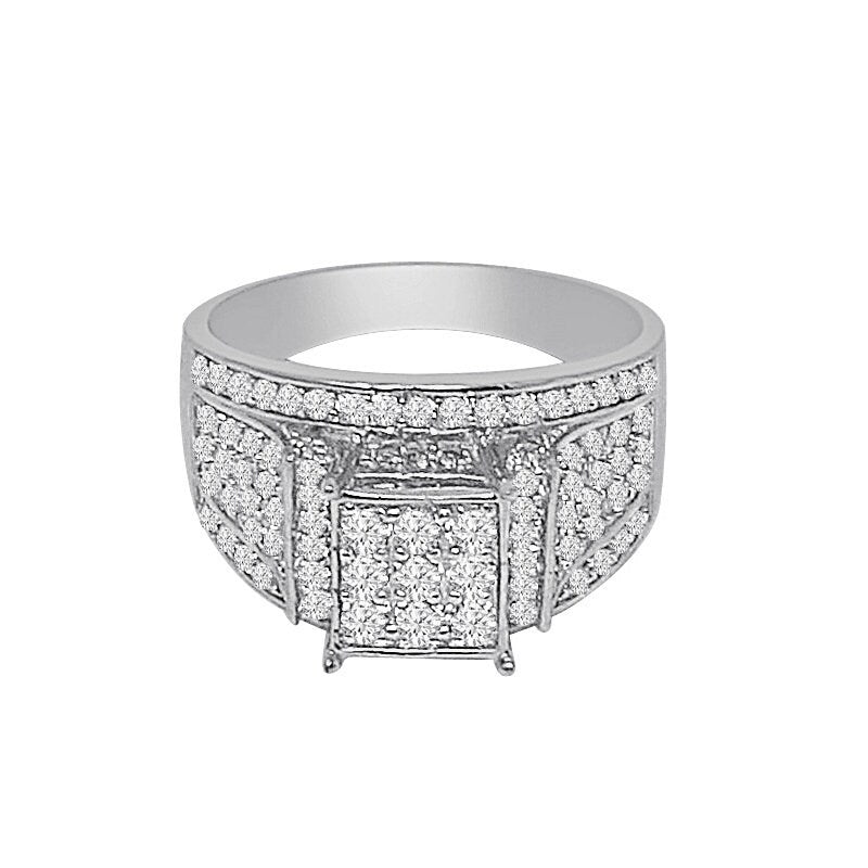 14K White Gold Over Round Cut Simulated Diamond Ladies Women's Bridal Wedding Engagement Ring Band
