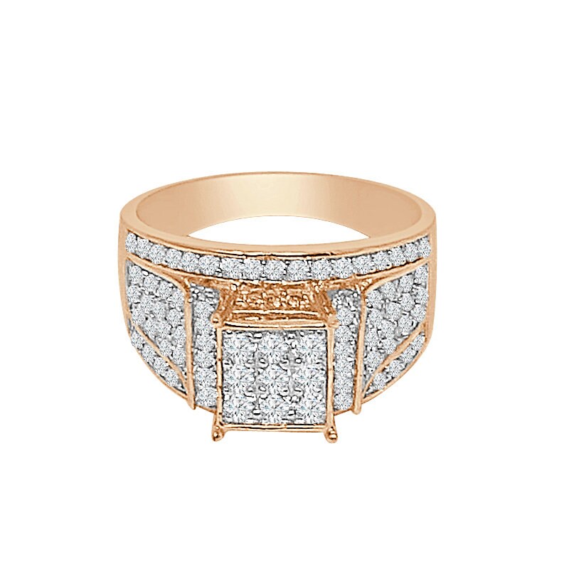 14K Rose Gold Over Round Cut Simulated Diamond Ladies Women's Bridal Wedding Engagement Ring Band