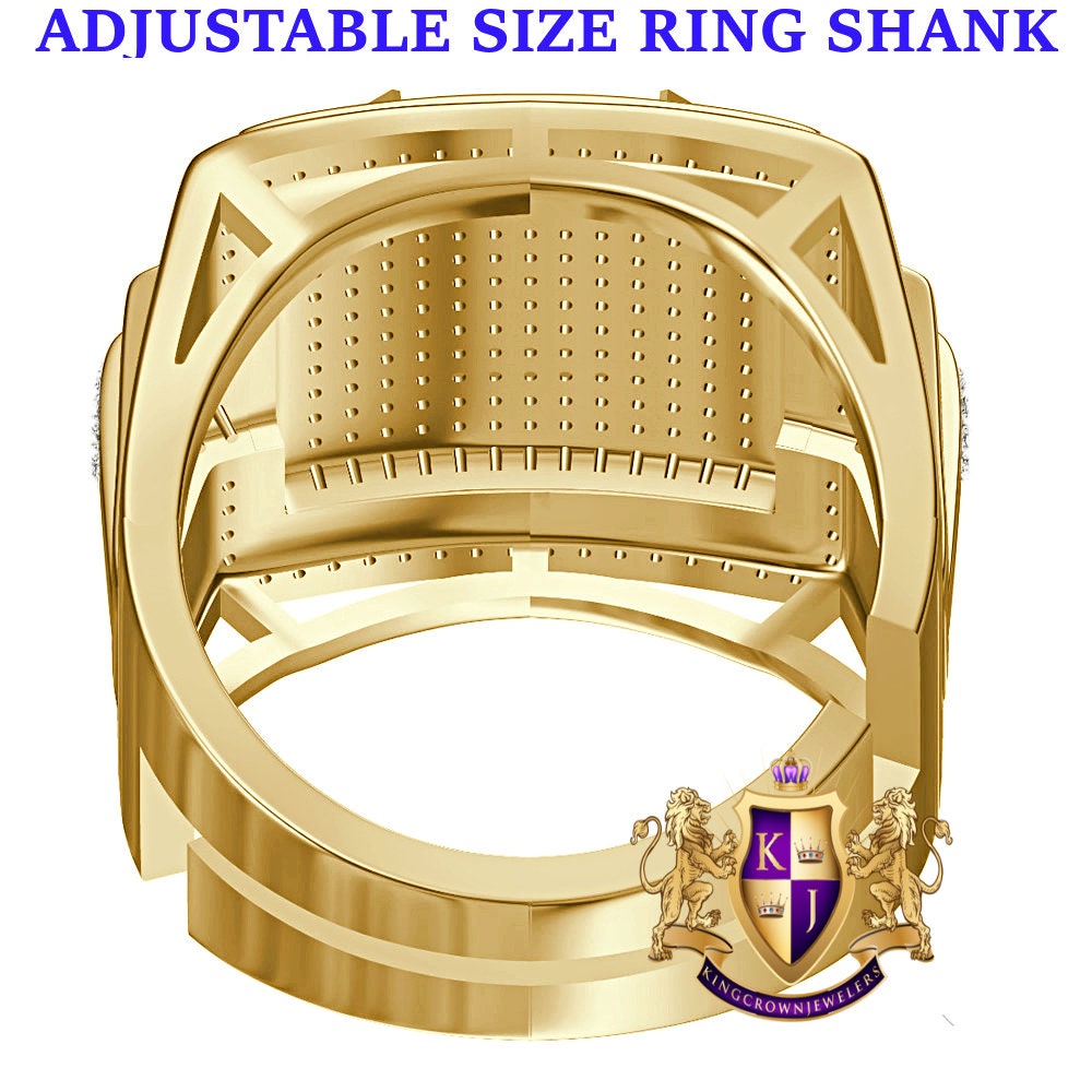 Men's Real Genuine Authentic 1.25 Cwt. VVS1 Natural MOISSANITE Diamond Initial Letter Alphabet "D" Crown Face Ring 10K Gold On Band Big 22mm