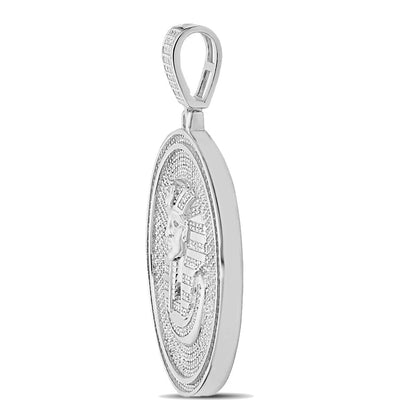 Real Genuine 3.50 Cwt. Authentic MOISSANITE Diamond 31+ Grams Ancient Egyptian Pharaoh King Tut Mummy 14K Gold Over Charm Pendant Chain Set