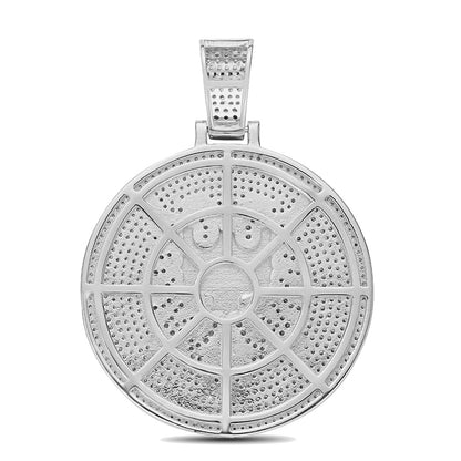 Real 3.50 Cwt. Authentic VVS/1 MOISSANITE Diamond 33+ Grams Albanian Eagle Double Headed Flying Bird Pendant 14K Gold Finish Charm Chain Set