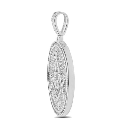Real Genuine 3.50 Cwt. Authentic VVS/1 MOISSANITE Diamond 33+ Grams Freemason Masonic G Compass Pendant 14K Gold Finish Charm Chain Neckless