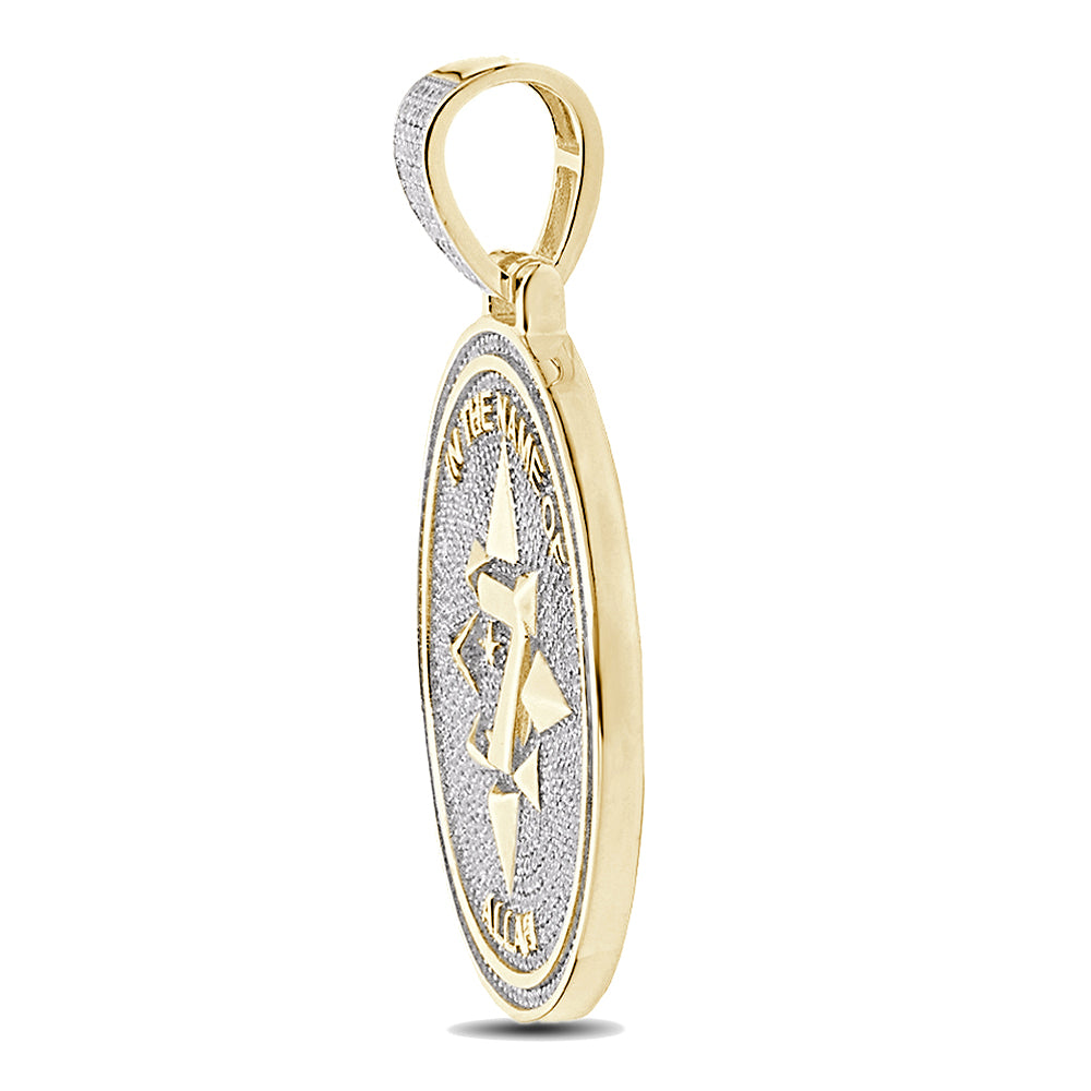 Real Genuine 3.50 Cwt. Authentic MOISSANITE Diamond 34+ Grams Five-Percent Nation Five Percenter Allah Pendant 10K Gold Over Charm Chain Set