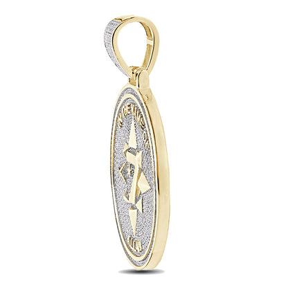 Real Genuine 3.50 Cwt. Authentic MOISSANITE Diamond 34+ Grams Five-Percent Nation Five Percenter Allah Pendant 10K Gold Over Charm Chain Set