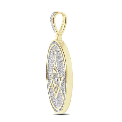 Real Genuine 3.50 Cwt. Authentic VVS/1 MOISSANITE Diamond 33+ Grams Freemason Masonic G Compass Pendant 14K Gold Finish Charm Chain Neckless