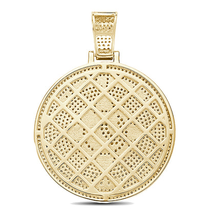 Real Genuine 3.50 Cwt. Authentic MOISSANITE Diamond 34+ Grams Five-Percent Nation Five Percenter Allah Pendant 10K Gold Over Charm Chain Set