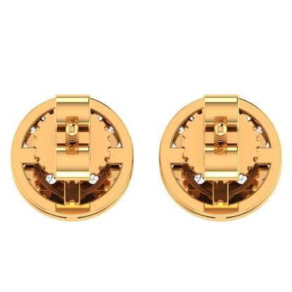 10K Real Solid Yellow Gold Genuine Authentic 0.27 Cwt. VVS/1 Moissanite Diamond Unisex Round Screw Back Stud Earrings Small 7.51 mm