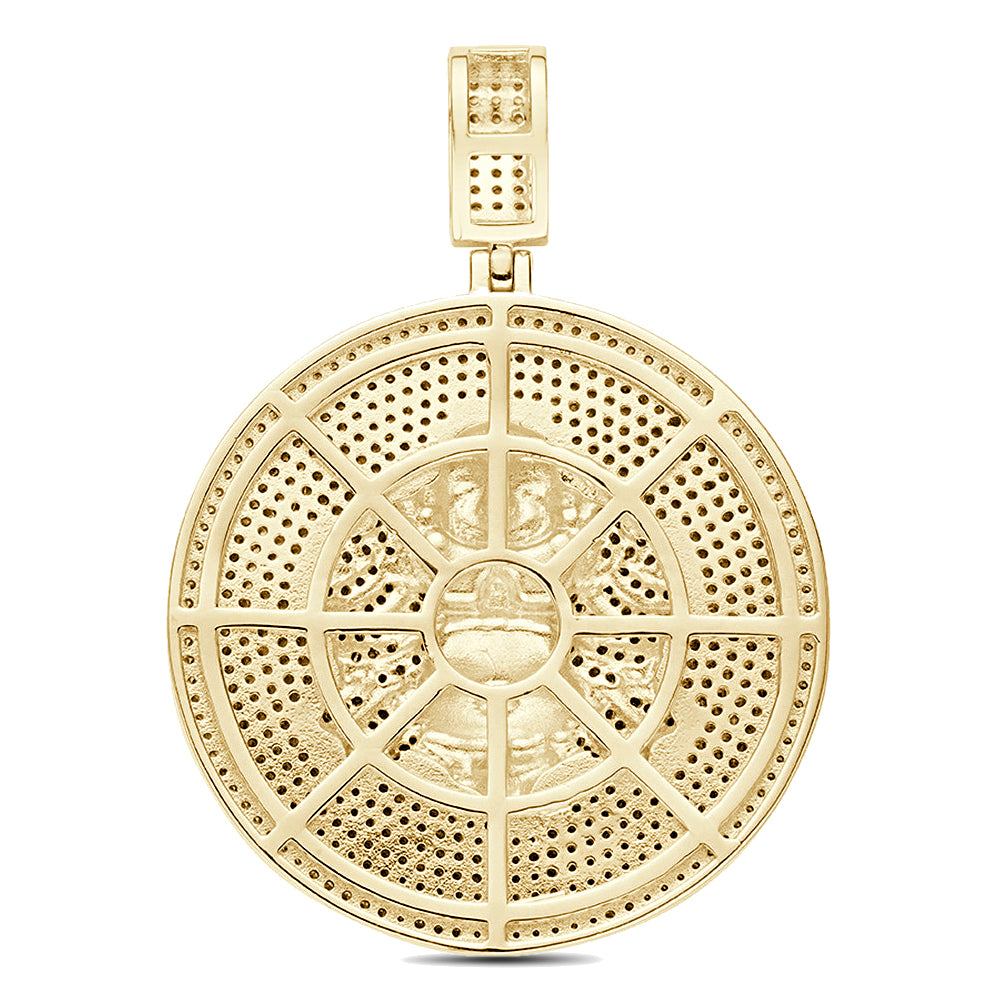 Real Genuine 3.50 Cwt. Authentic VVS/1 MOISSANITE Diamond 32+ Grams Praying Gautama Buddha 14K Gold Finish Religious Charm Pendant Chain Set