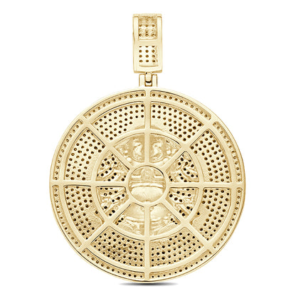 Real Genuine 3.50 Cwt. Authentic VVS/1 MOISSANITE Diamond 32+ Grams Praying Gautama Buddha 14K Gold Finish Religious Charm Pendant Chain Set