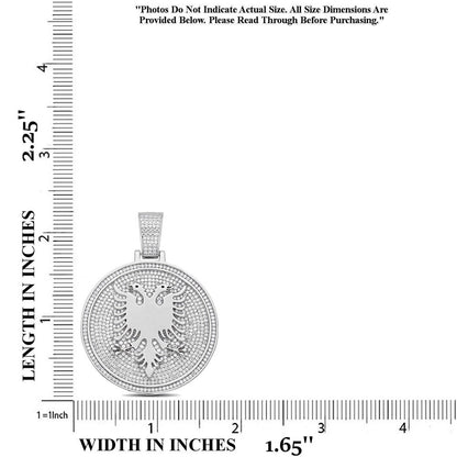 Real 3.50 Cwt. Authentic VVS/1 MOISSANITE Diamond 33+ Grams Albanian Eagle Double Headed Flying Bird Pendant 14K Gold Finish Charm Chain Set