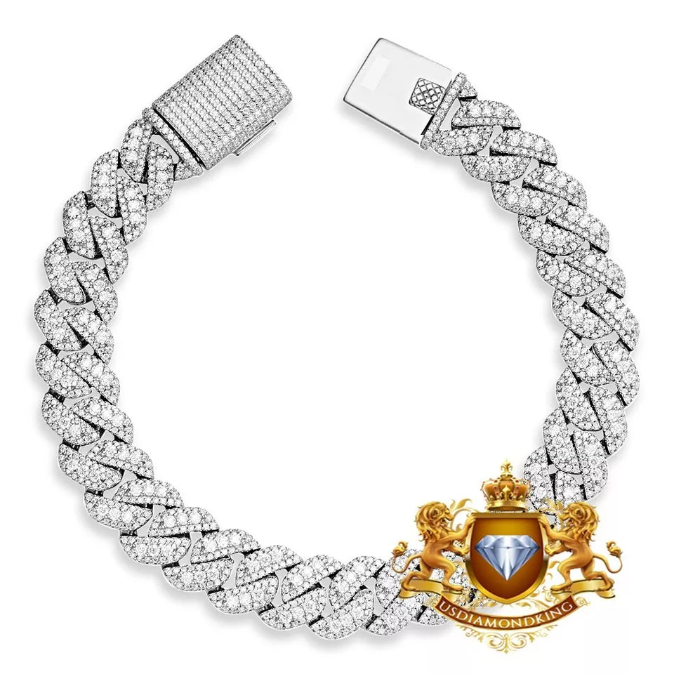 VVS/D Moissanite Watch & Bracelet Combo 8" Miami Cuban Link bracelet & Steel Luxury Automatic Designer Men's Custom Watch