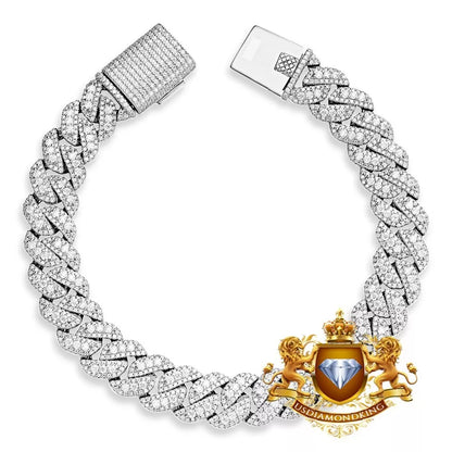 VVS/D Moissanite Watch & Bracelet Combo 8" Miami Cuban Link bracelet & Steel Luxury Automatic Designer Men's Custom Watch