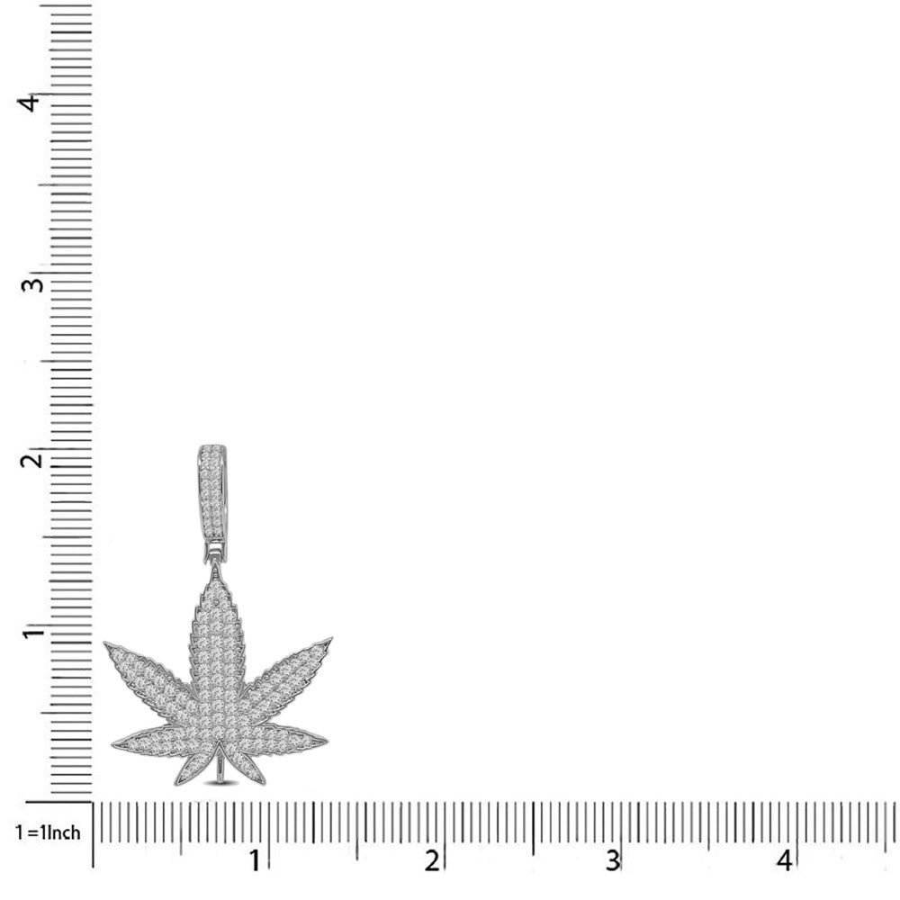 Real Genuine 4.00 Cwt. VVS/1 Authentic MOISSANITE Diamond 18+ Grams Weed Marijuana Leaf Plant Men's Custom Pendant Charm Chain Neckless Set