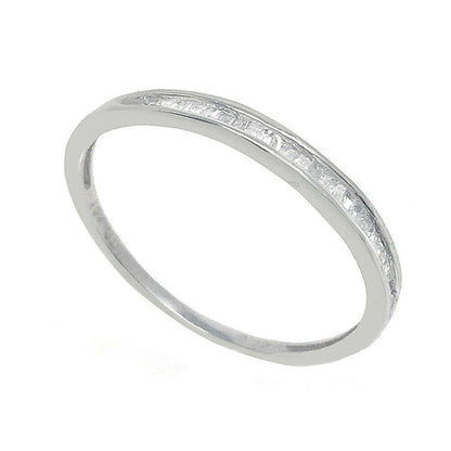 ladies new 10k white gold Real Genuine .15ctw Baguette Diamond Wedding Anniversary Ring Band