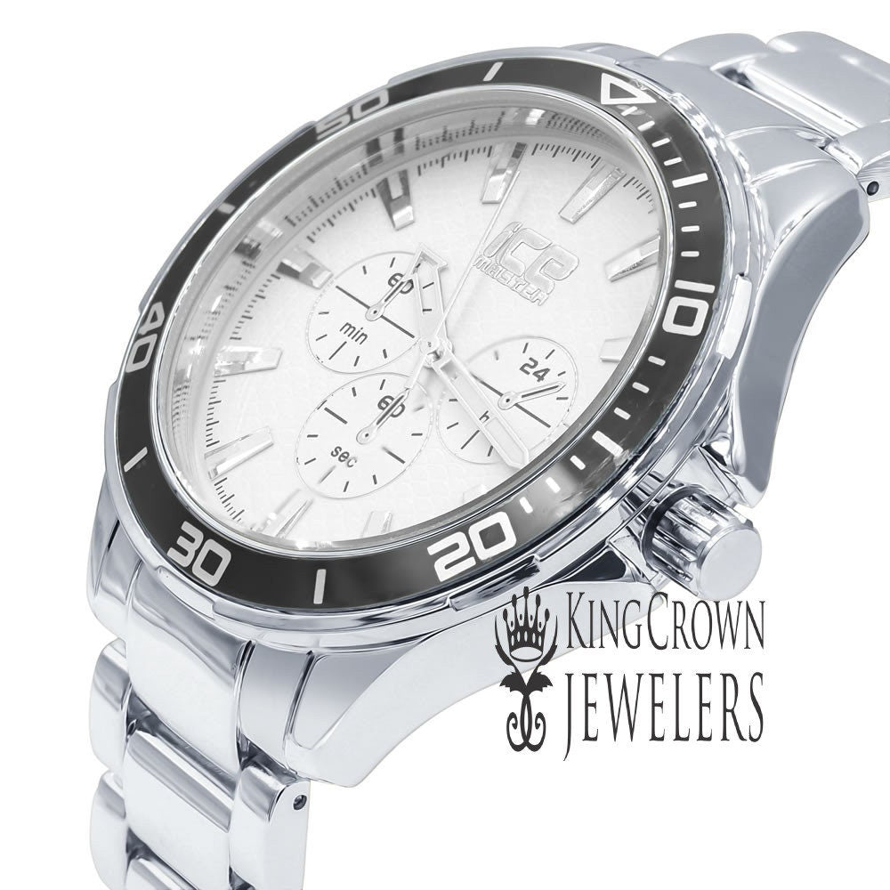 Mens Metal Band Link Classic Watch Water Resistant Solid Steel Back Silver Tone Jojino Joe Rodeo 45mm