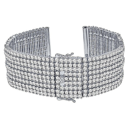 High Quality Micro Pave Simulated Diamond 14K Gold Finish Watch Band Custom Replacement Bracelet 24mm