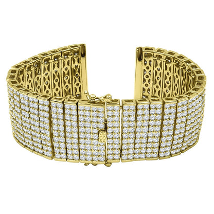 10 Row Joe Rodeo Iced Out Custom Watch Band Gold Finish Simulated Diamond Replacement Bracelet 24mm