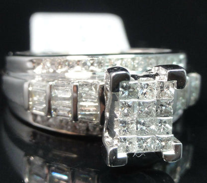 Ladies 10k White Gold Real Natural .90Ct Diamond Engagement Anniversary Ring New