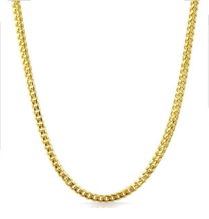 Mens Ladies 14K Gold Finish Franco Chain Necklace 3mm /30 Inch