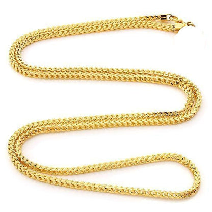 Mens Ladies 14K Gold Finish Franco Chain Necklace 3mm /30 Inch