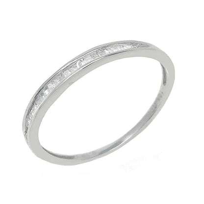 ladies new 10k white gold Real Genuine .15ctw Baguette Diamond Wedding Anniversary Ring Band