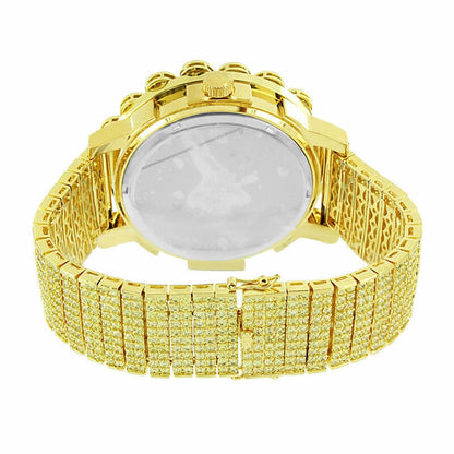 Canary Solid Stainless Steel Bezel Gold Tone Genuine Diamond Dial Khronos Joe Rodeo Custom Band Mens Watch