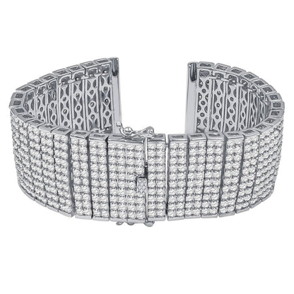 10 Row Joe Rodeo Iced Out Custom Watch Band Gold Finish Simulated Diamond Replacement Bracelet 24mm
