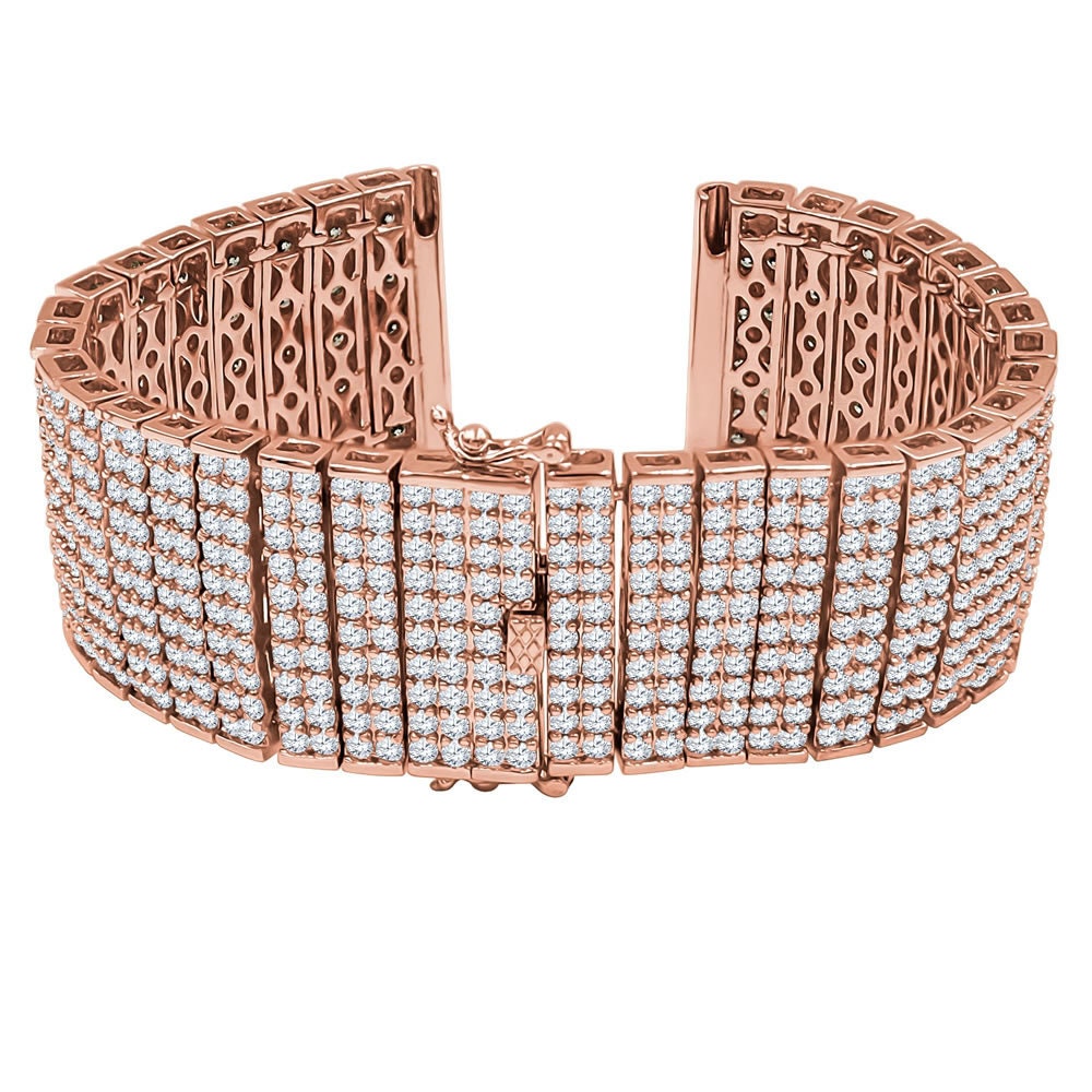 10 Row Joe Rodeo Iced Out Custom Watch Band Gold Finish Simulated Diamond Replacement Bracelet 24mm