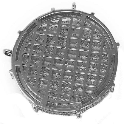 Exclusive Custom Piece 14K White Gold Over Real Sterling Silver Protect The Family 3D Pendant Medallion Charm 41 + Grams