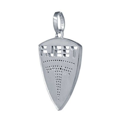 New 10k White Gold Tone Men's Real Sterling Silver Car Logo Custom Charm Pendant 2.25"