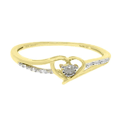 Ladies genuine diamond yellow and white choose your own sterling silver Heart ring valentines Special