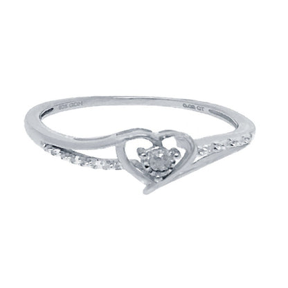 Ladies genuine diamond yellow and white choose your own sterling silver Heart ring valentines Special