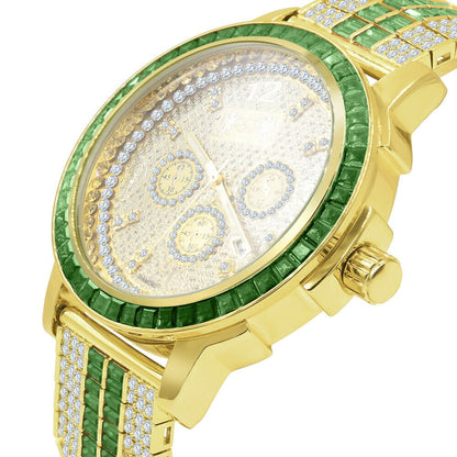 Mens Exclusive Custom Watch Real Diamond Dial Solid Steel Bezel Adjustable Band W/Date Function
