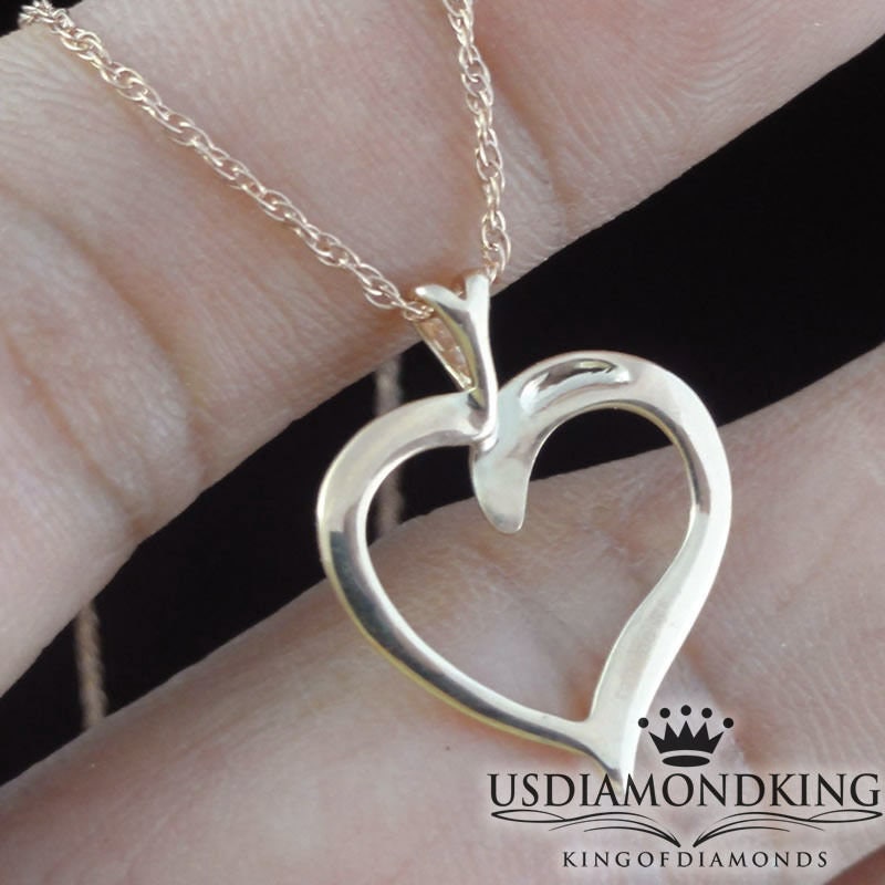 ladies valentines special rose gold tone sterling silver genuine diamond heart necklace chain