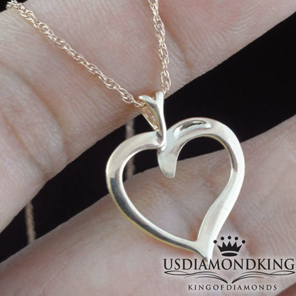 ladies valentines special rose gold tone sterling silver genuine diamond heart necklace chain