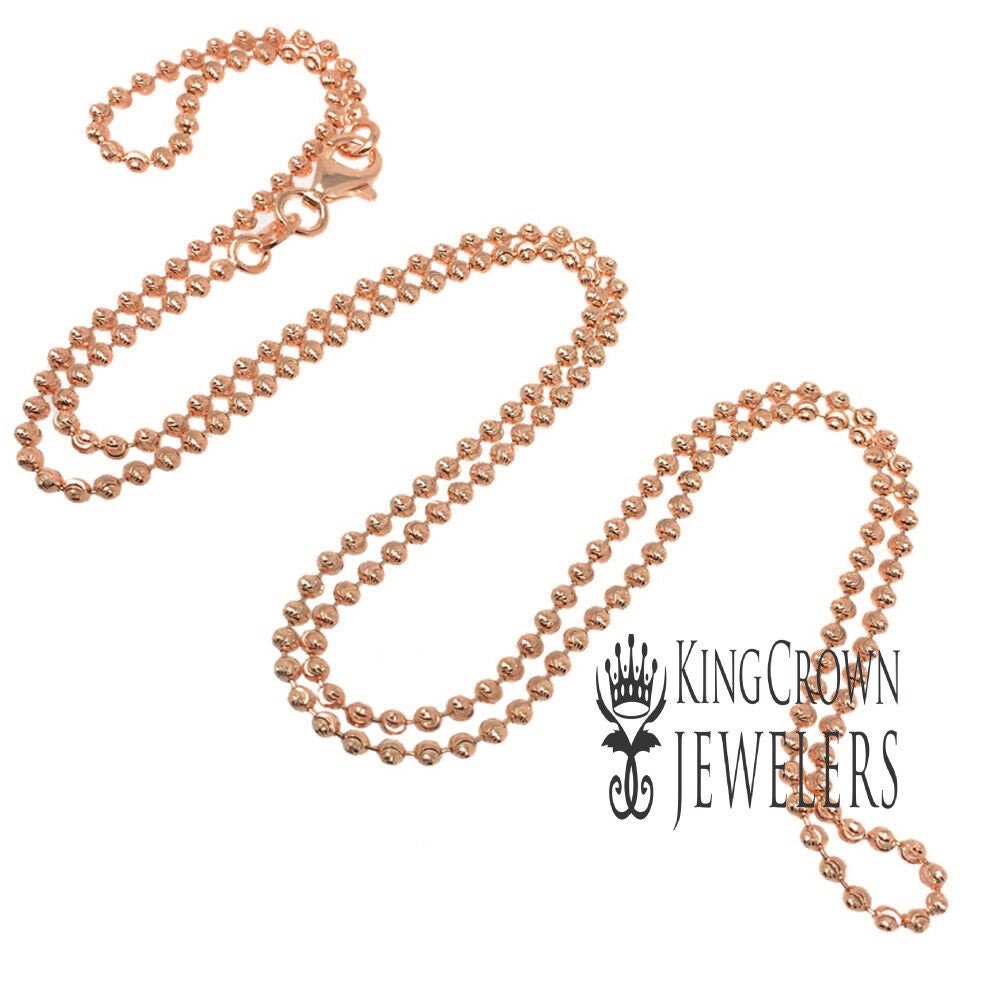 Real Genuine Authentic Diamond Mini Allah God Muslim Islamic Arabic Religious Pendant 10K Rose Gold Over Charm Chain Set Mini Small 1.25''