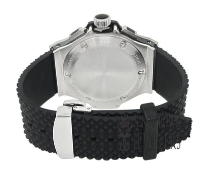 Mens Solid Full Stainless Steel Simulated Diamond Chronograph White Tone Watch 50mm W/Date